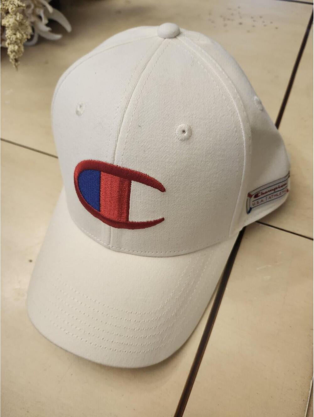 Champion White Strapback Hat Embroidered C Logo Adjustable Baseball Cap Unisex